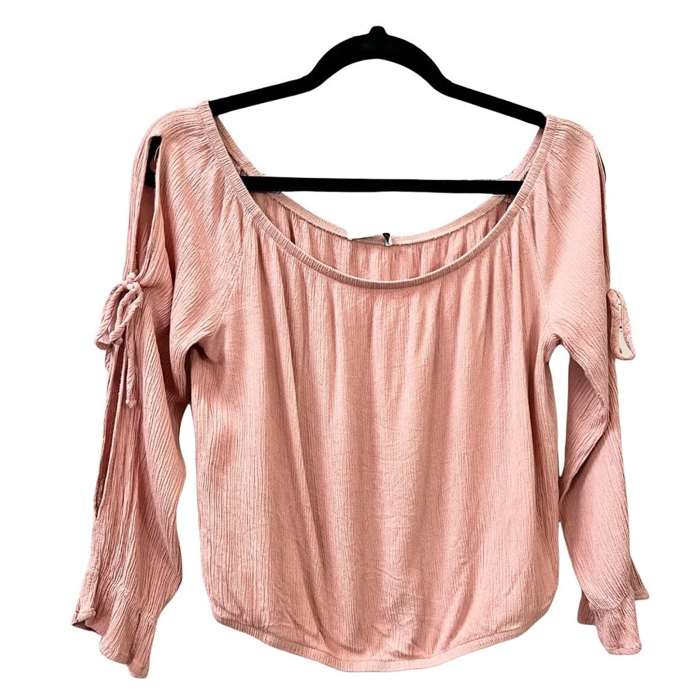 Papaya Off the Shoulder Cold Shoulder Boho Crop Top Large